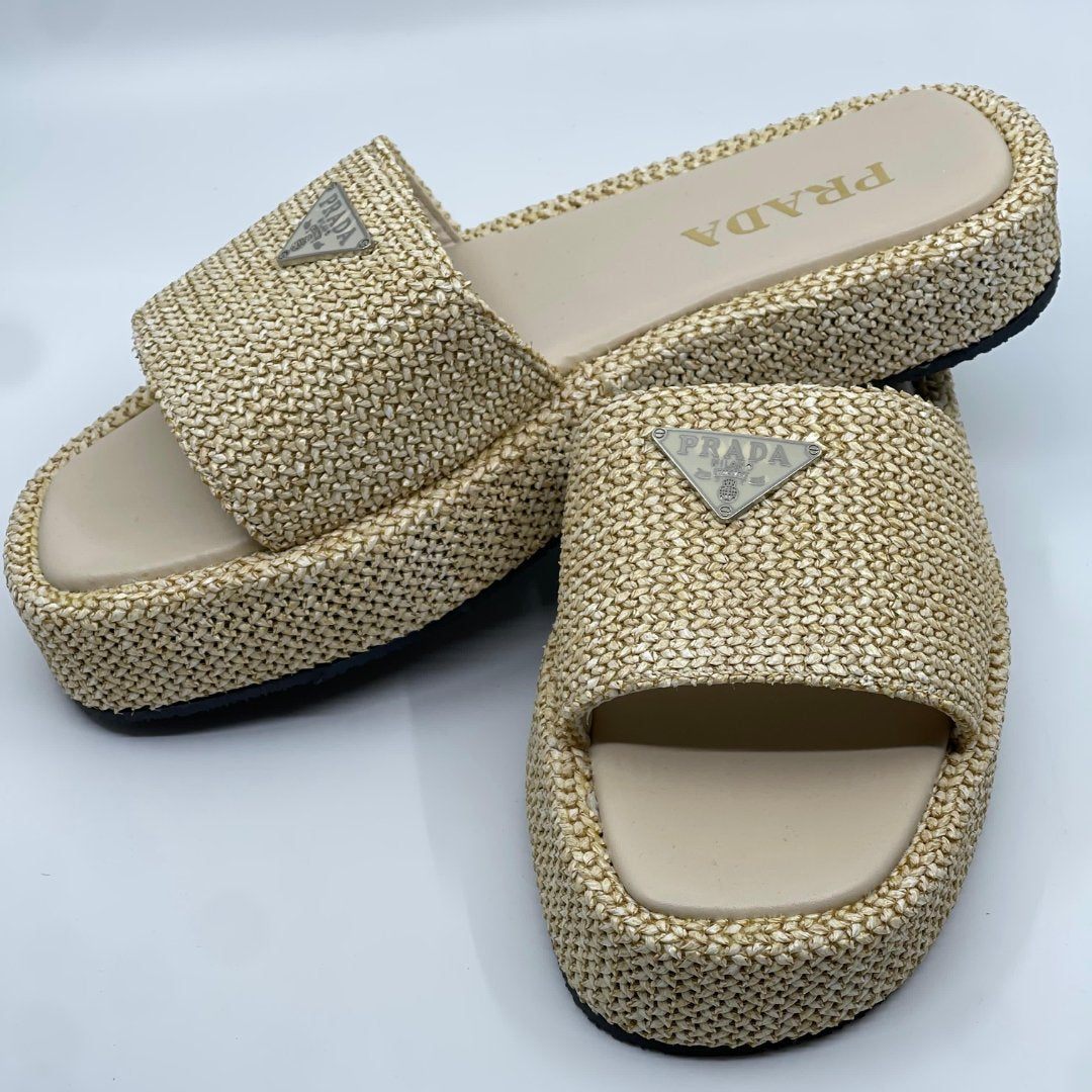 Prada Raffia Platforme Natikače