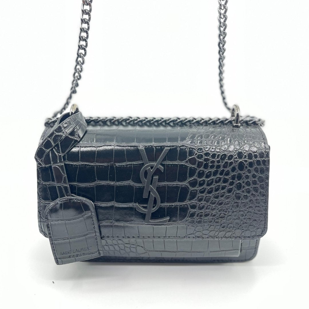 Saint Laurent Sunset Medium in Crocodile Torbica